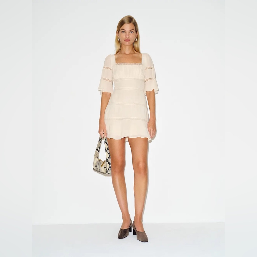 Reformation Claribel Dress NWT sz 2 in cream - Picture 2 of 7
